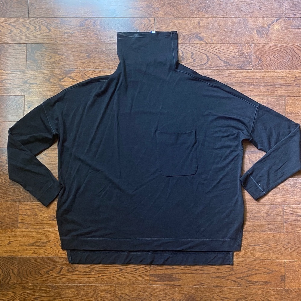 Kit and Ace Women’s XS Black Merino Wool Blend Turtleneck Long Sleeve Top